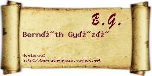 Bernáth Győző névjegykártya