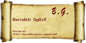Bernáth Győző névjegykártya